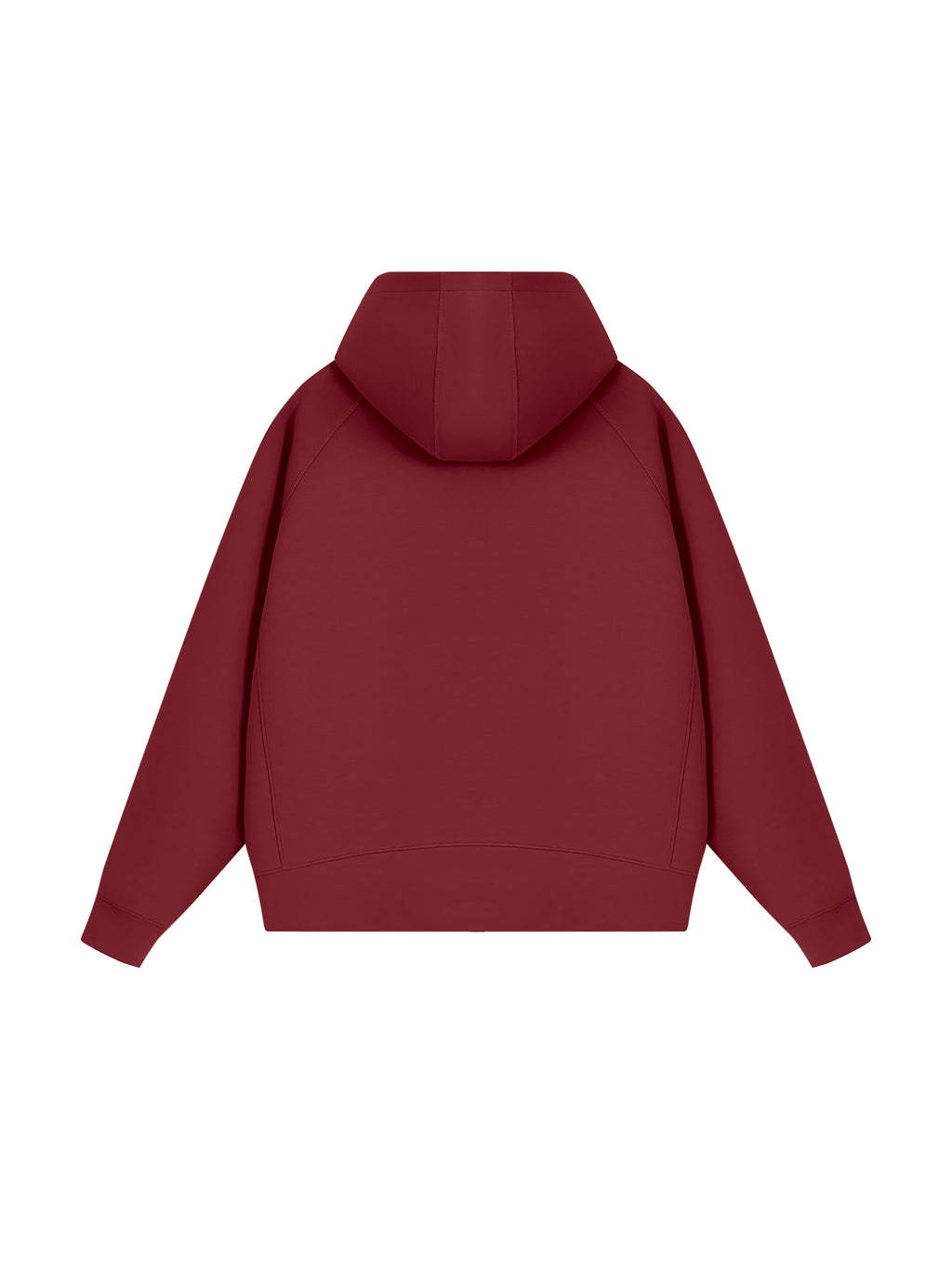 Unisex Raglan Full Zip Hoodie - Wine Red back
