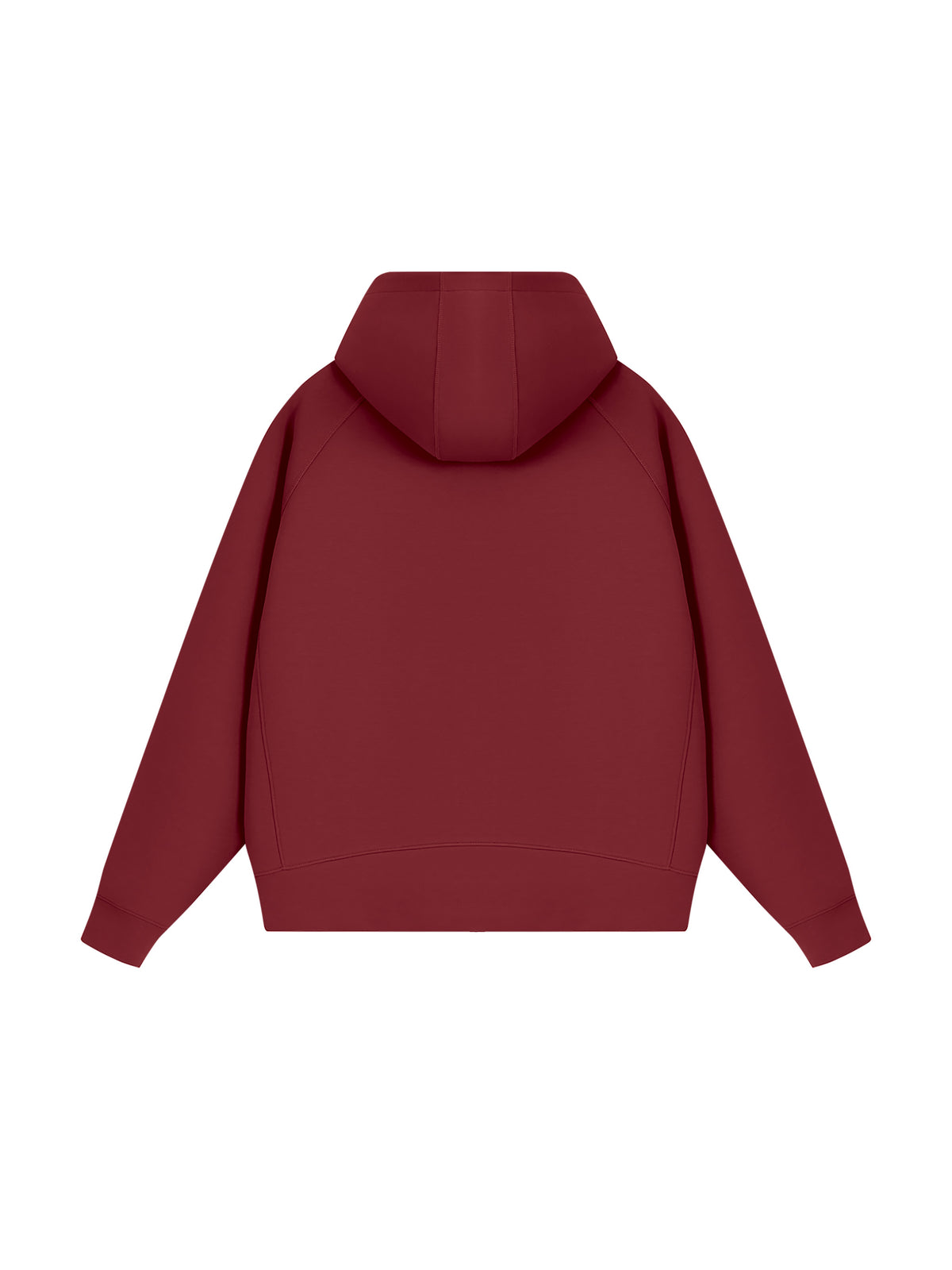 Unisex Raglan Full Zip Hoodie - Wine Red back