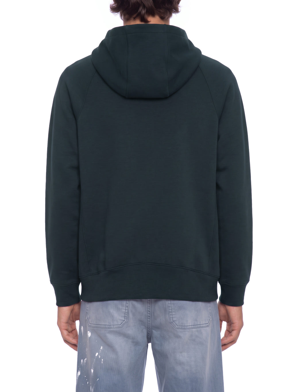Unisex Raglan Full Zip Hoodie - Black male model back