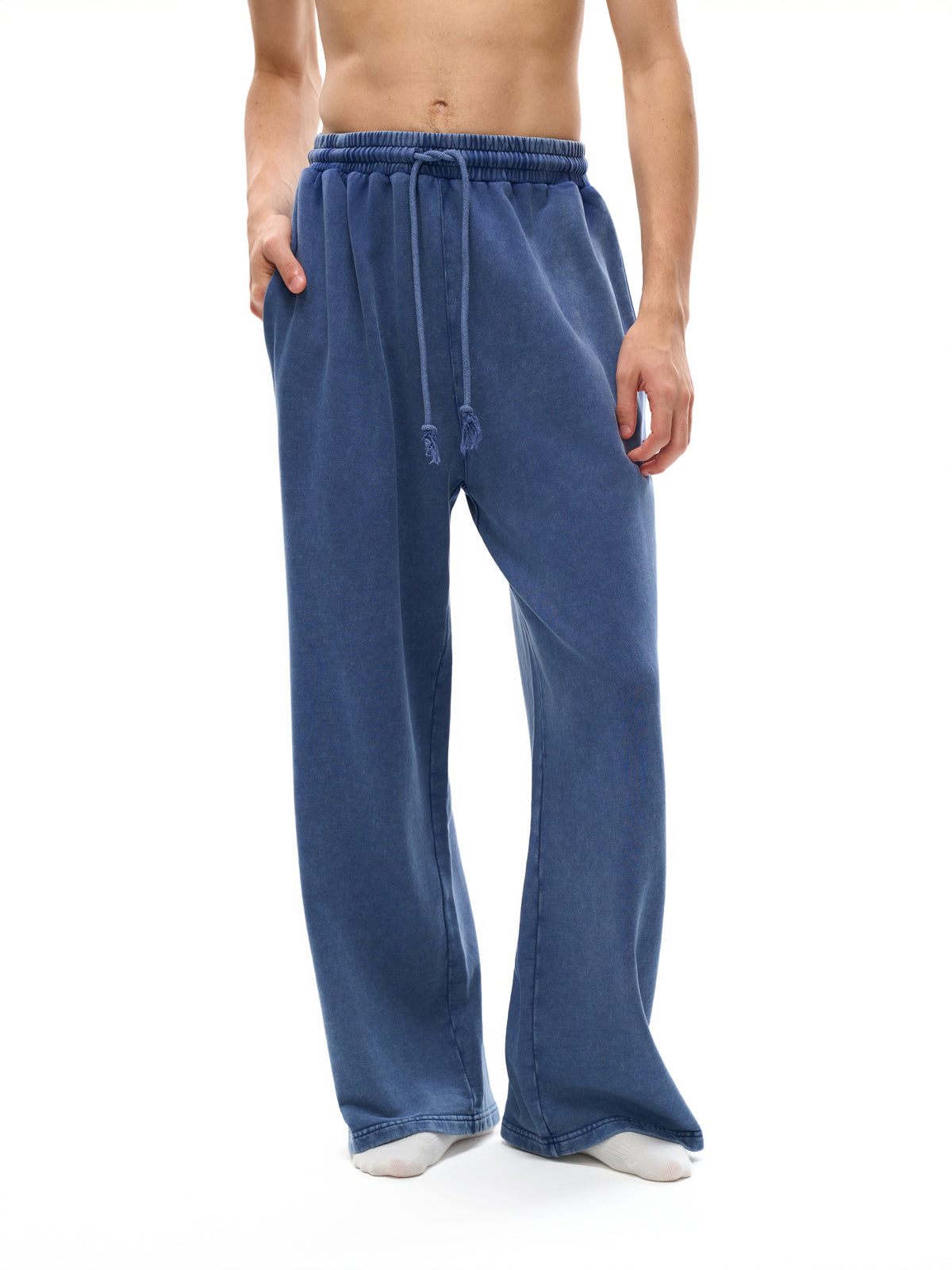 Unisex Snow-Washed Straight-Leg Pants gallery image