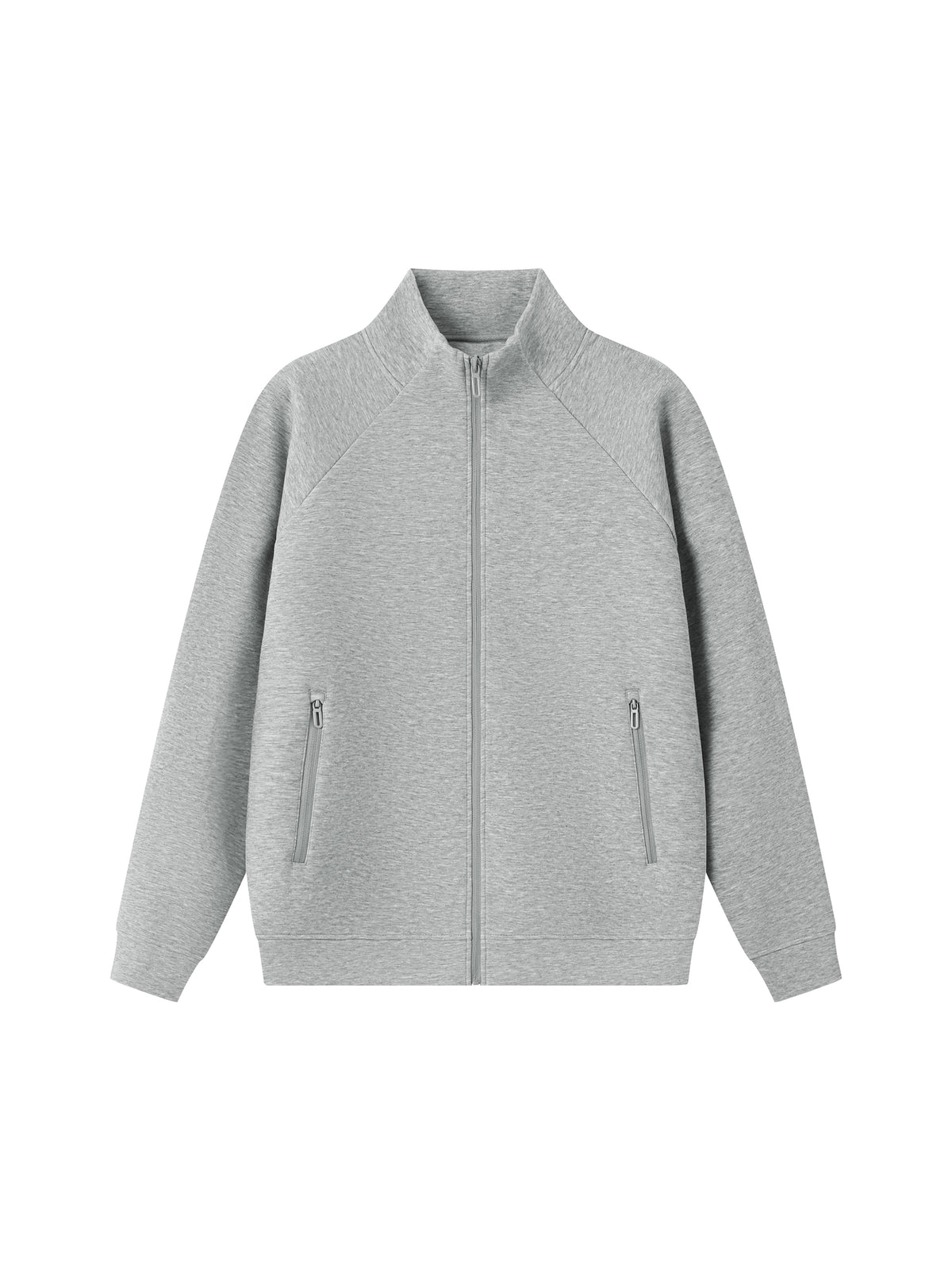 Unisex Stand Collar Jacket - Flower Gray front