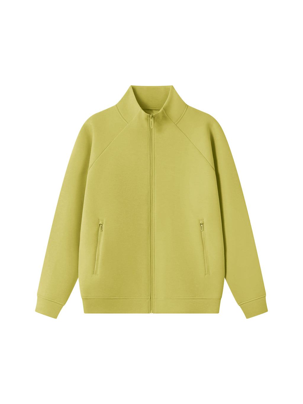 Unisex Stand Collar Jacket - Lime Yellow front