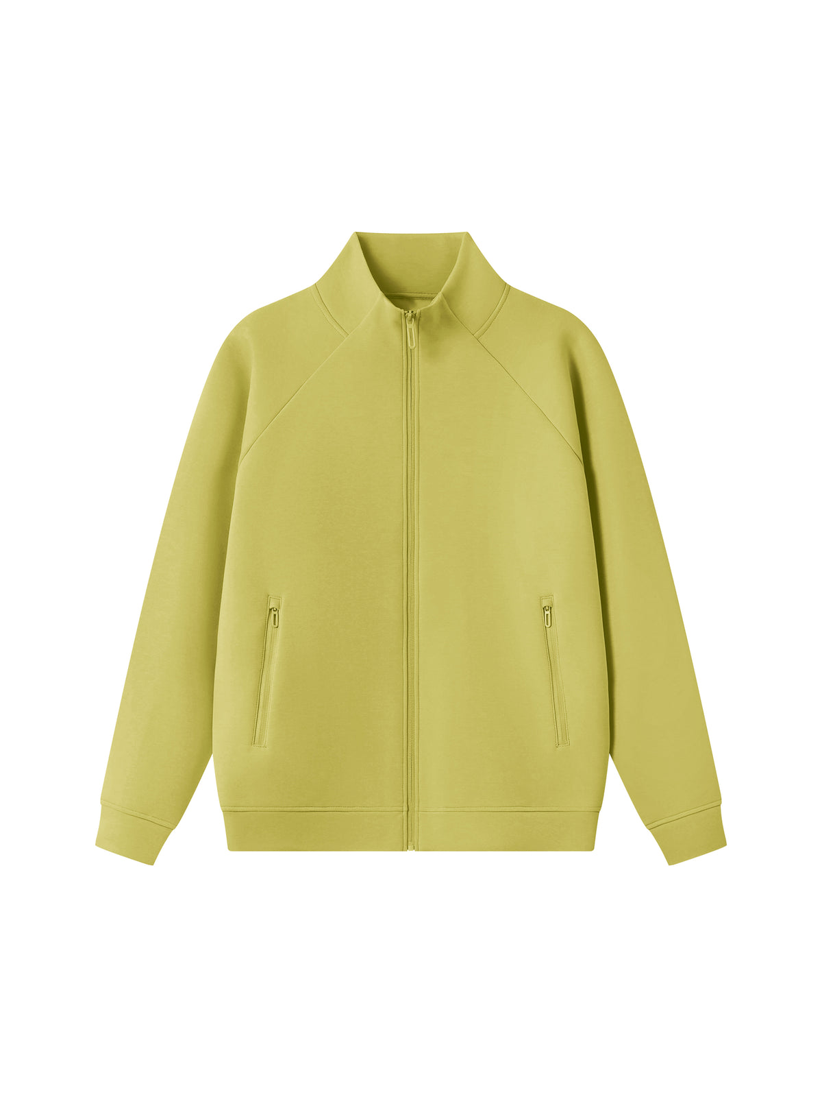 Unisex Stand Collar Jacket - Lime Yellow front
