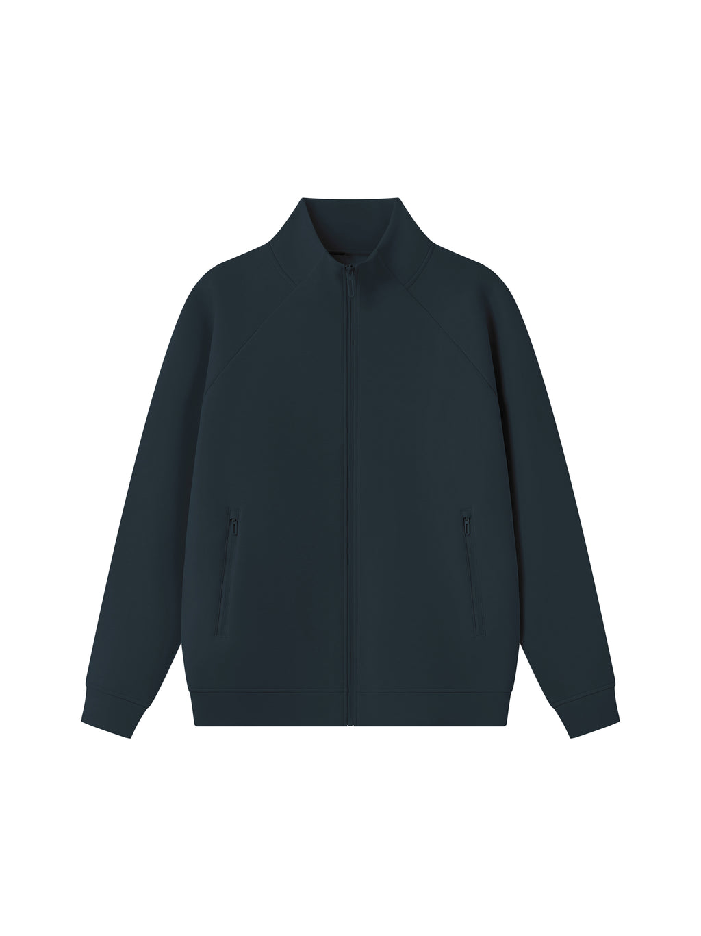 Unisex Stand Collar Jacket - Navy Blue front