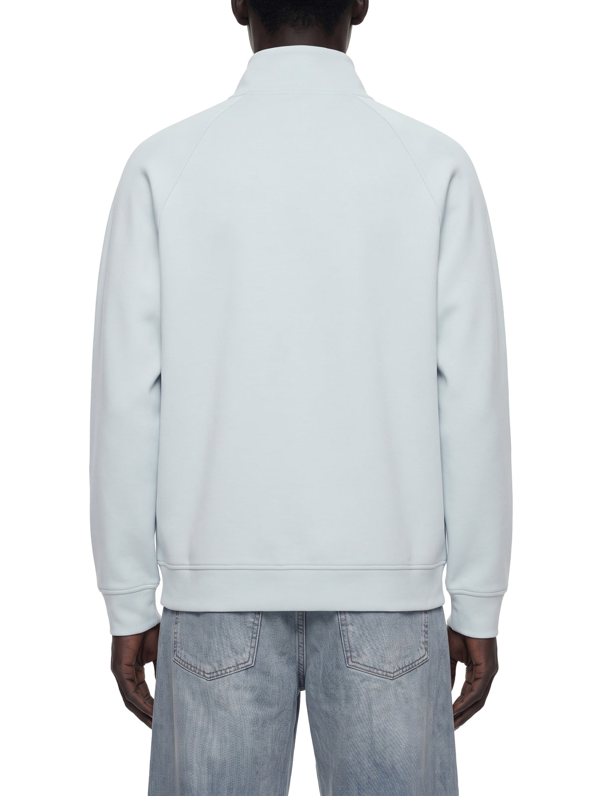Unisex Stand Collar Jacket - Light Blue male model back