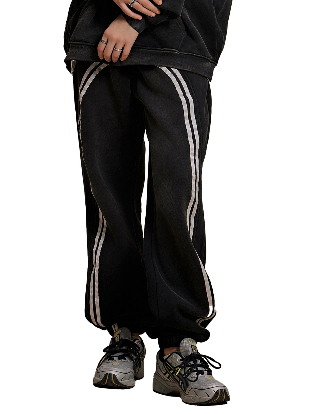 Unisex Sun-Fade Contrast-Tape Fleece Jogger Sweatpants gallery image