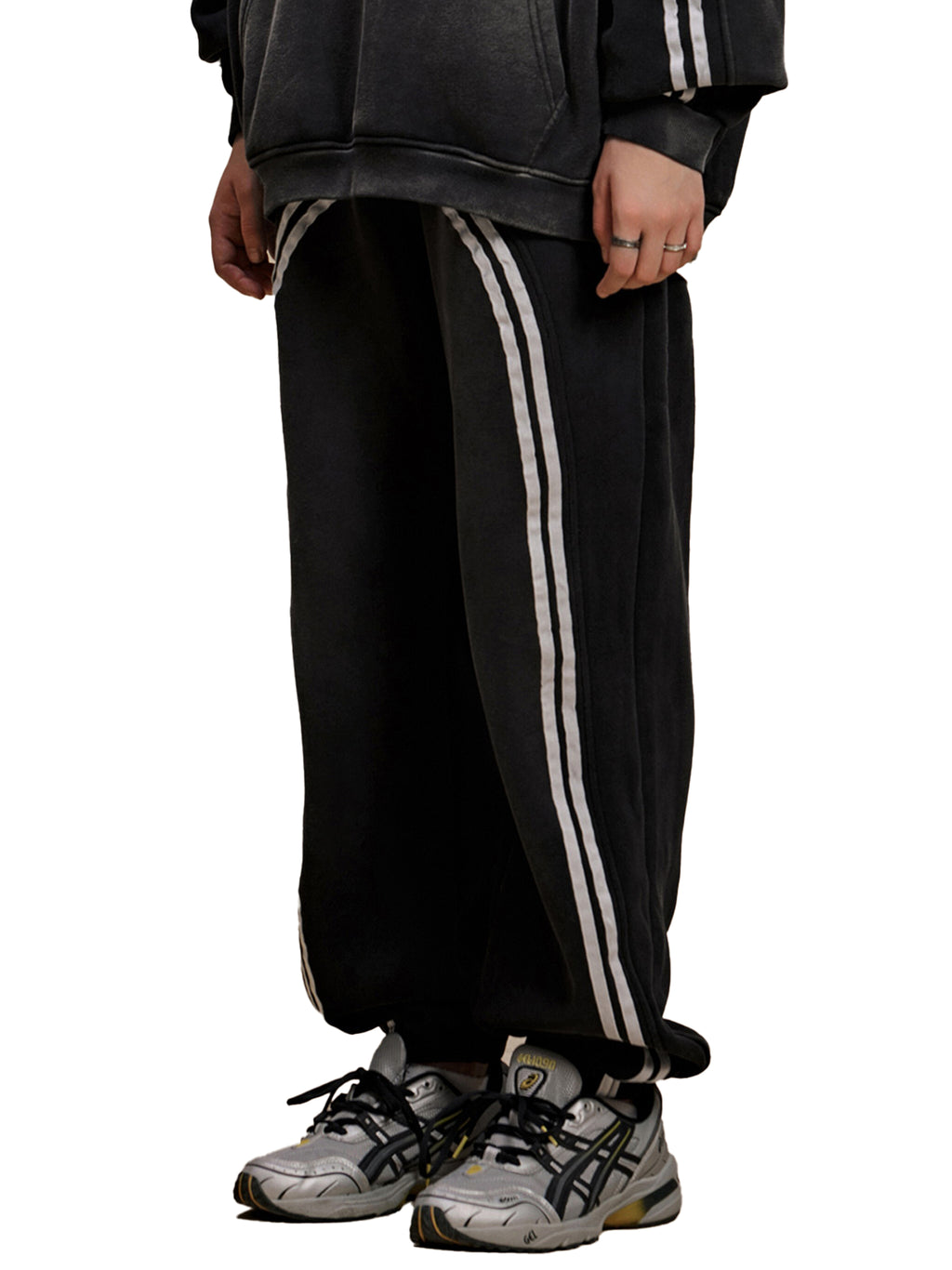 Unisex Sun-Fade Contrast-Tape Fleece Jogger Sweatpants gallery image