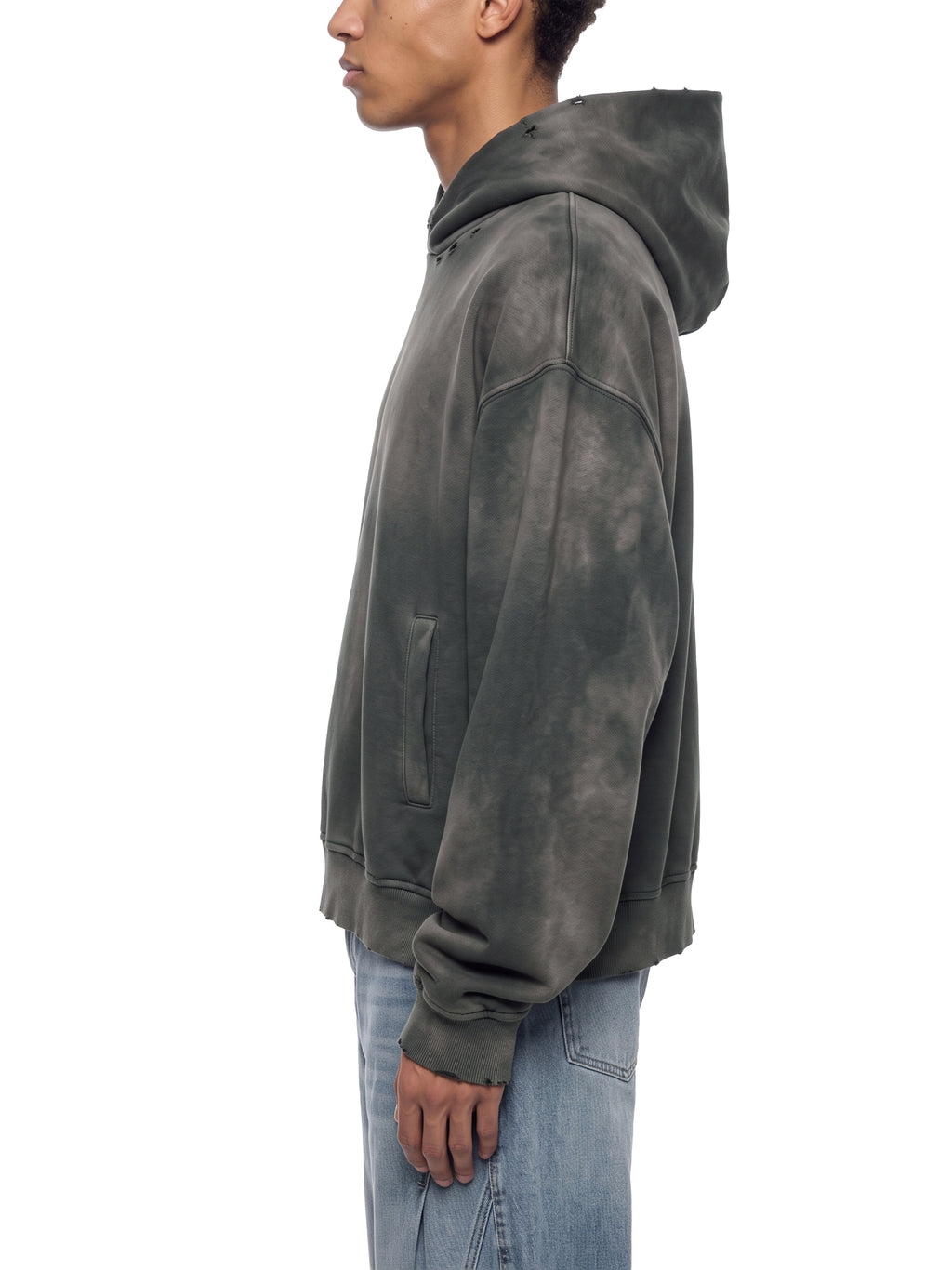 Unisex Sunfade Distressed Boxy Hoodie