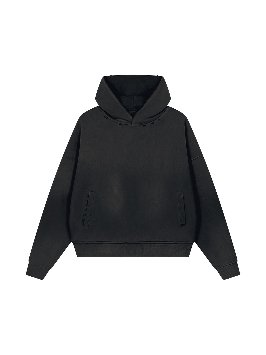 Unisex Sunfade Distressed Boxy Hoodie