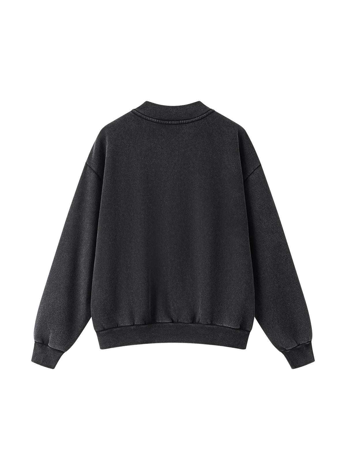 Unisex Vintage Wash Quarter-Zip Sweatshirt black back view