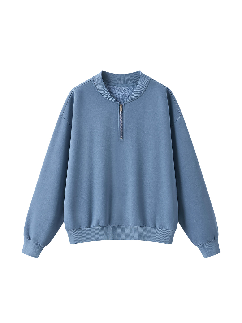 Unisex Vintage Wash Quarter-Zip Sweatshirt blue front view