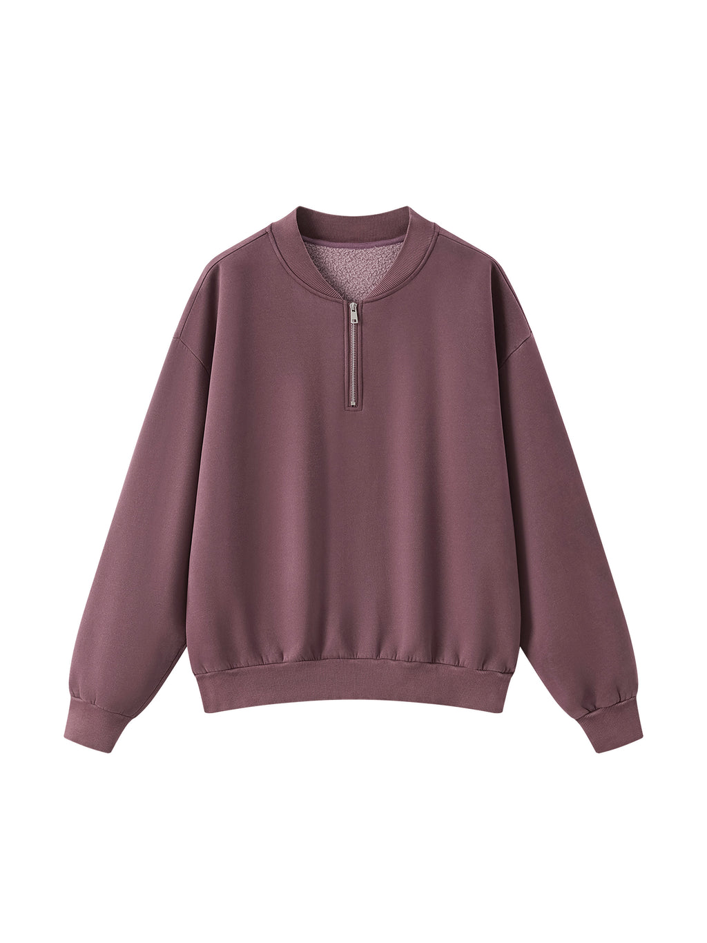 Unisex Vintage Wash Quarter-Zip Sweatshirt plum purple front view