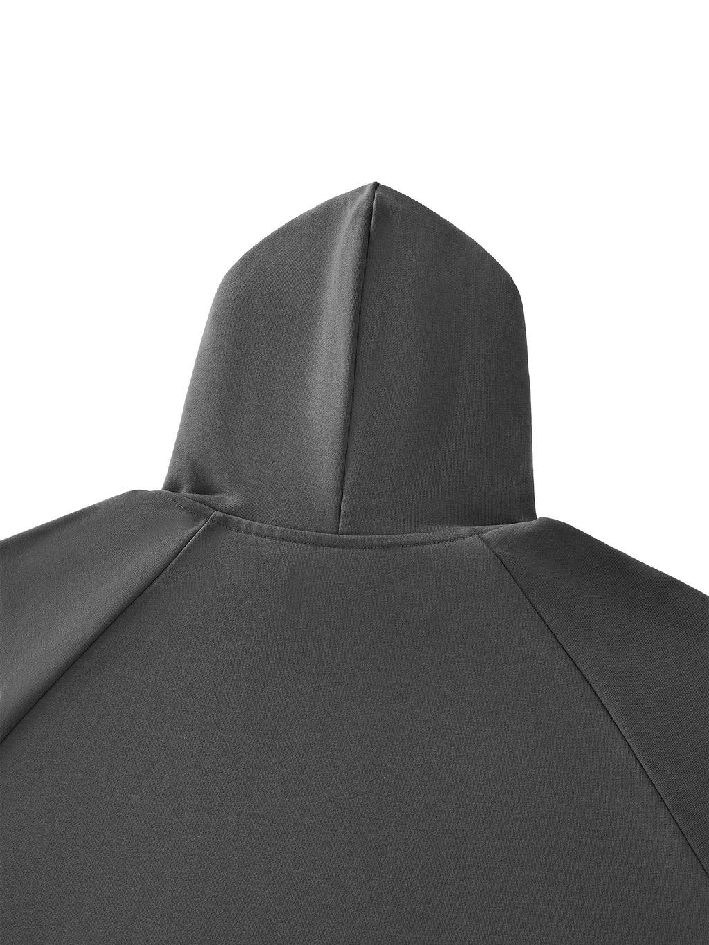 Unisex Vintage Wash Raw Edge Boxy Hoodie back hood seam detail