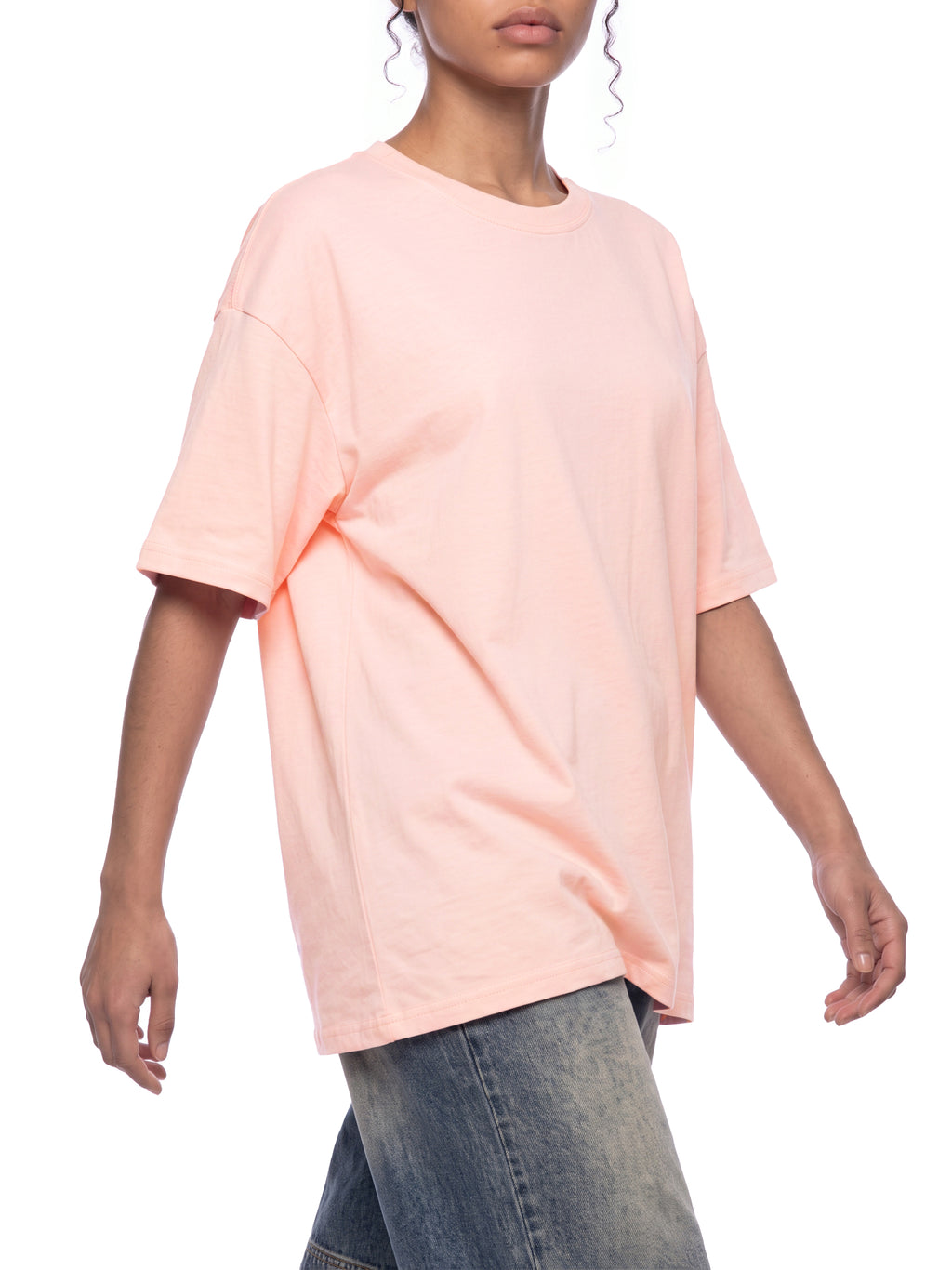 Unisex Oversized Drop Shoulder T-Shirt - Light Pink lifestyle