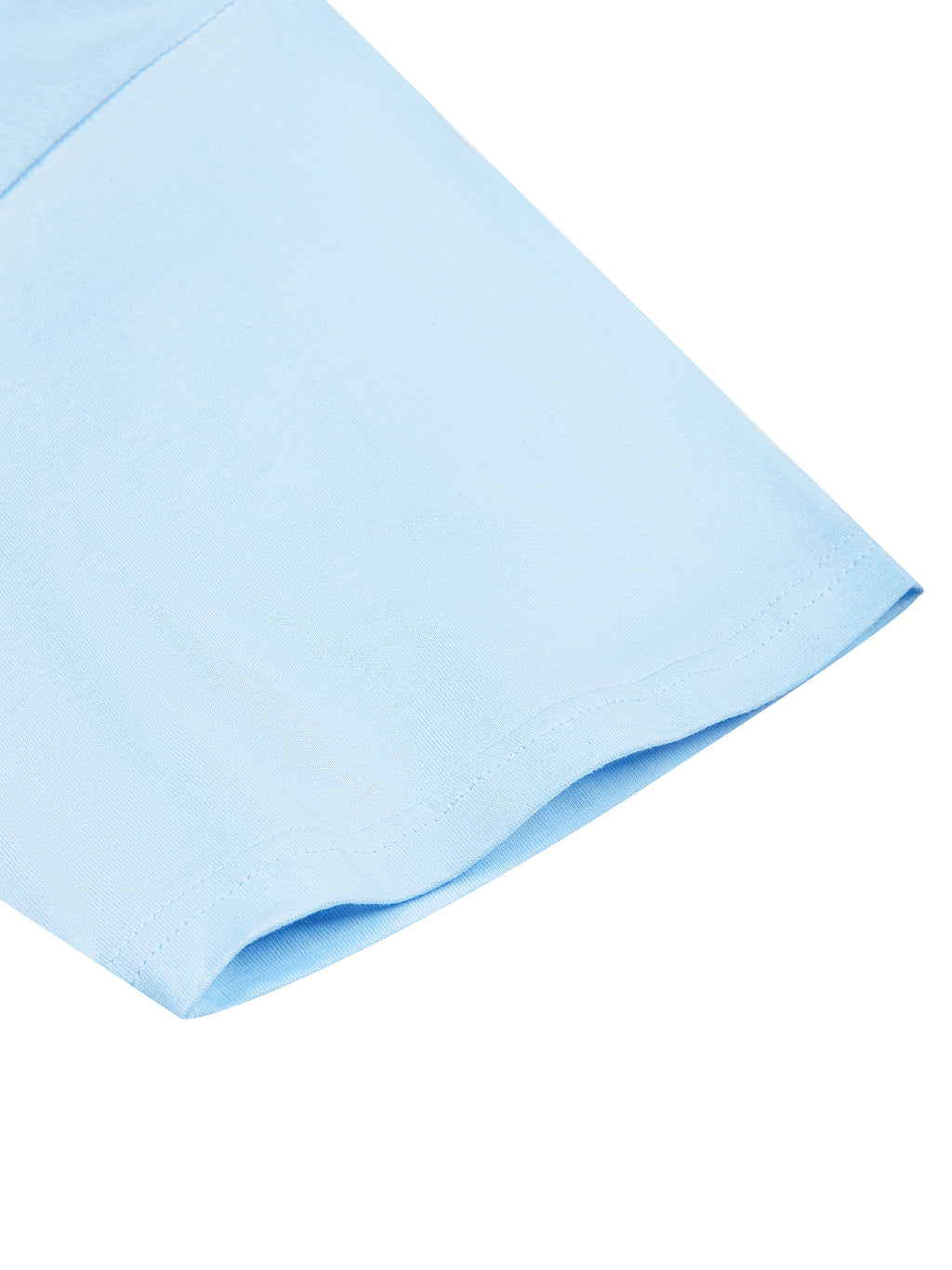 Unisex Oversized Drop Shoulder T-Shirt - Sky Blue sleeve detail