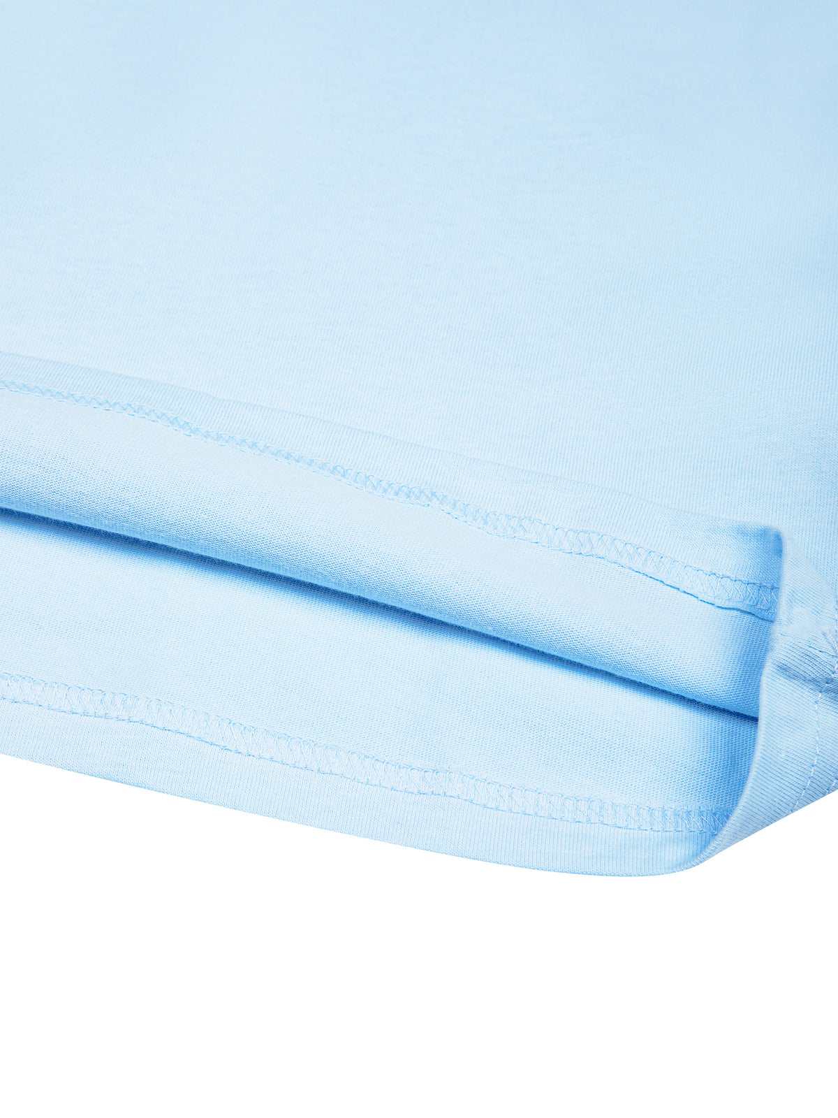 Unisex Oversized Drop Shoulder T-Shirt - Sky Blue hem detail