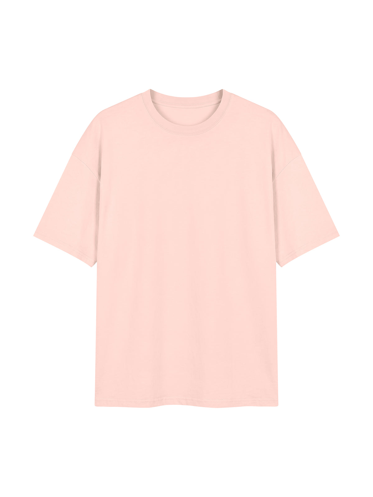 Unisex Oversized Drop Shoulder T-Shirt - Light Pink front