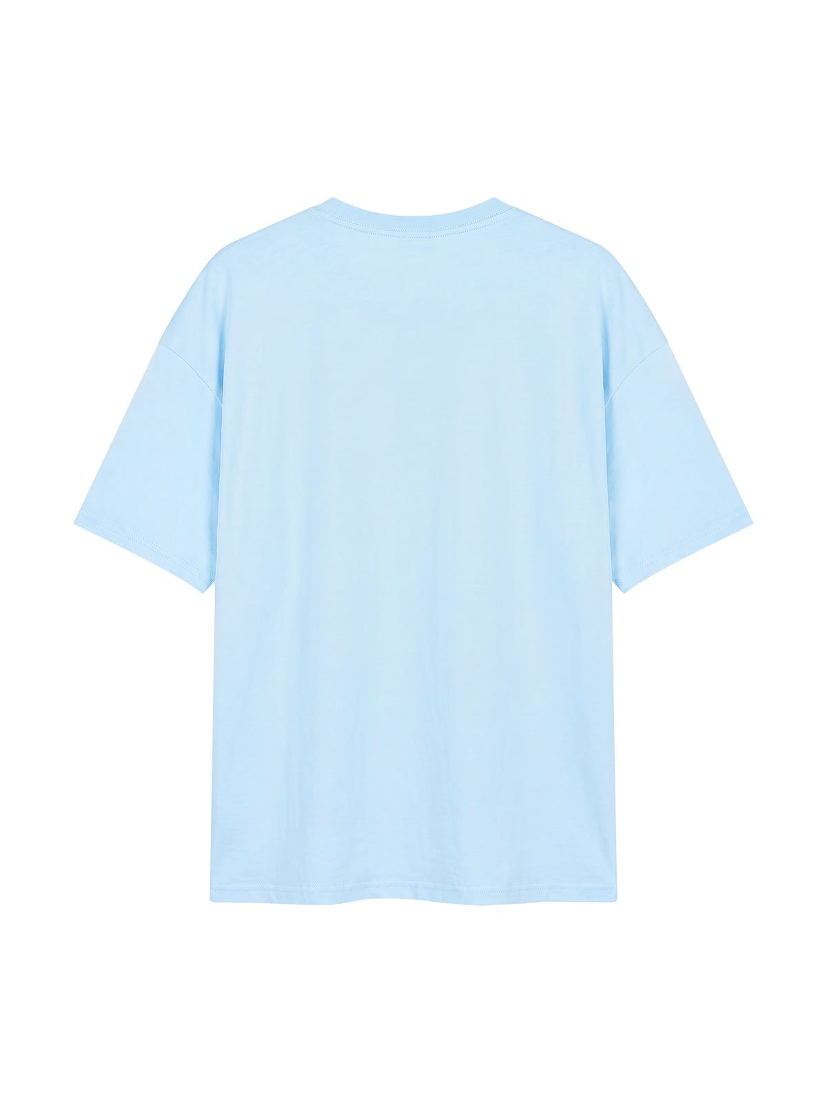 Unisex Oversized Drop Shoulder T-Shirt - Sky Blue back