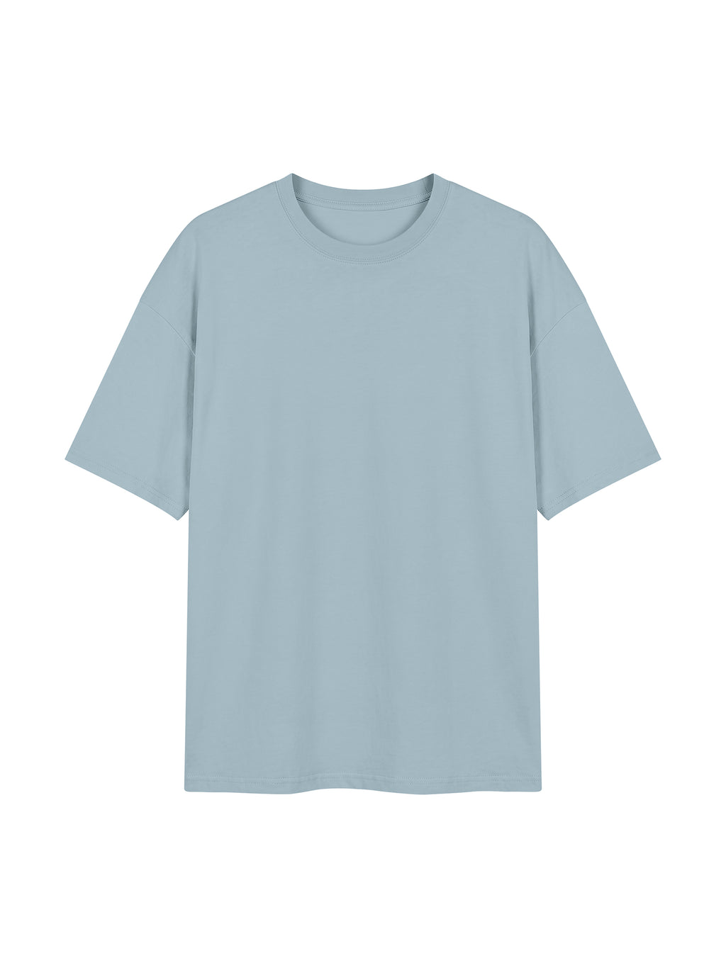Unisex Oversized Drop Shoulder T-Shirt - Gray Blue front