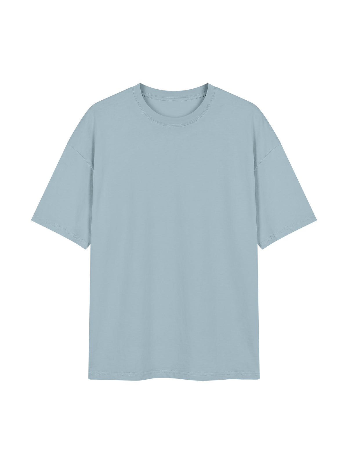 Unisex Oversized Drop Shoulder T-Shirt - Gray Blue front