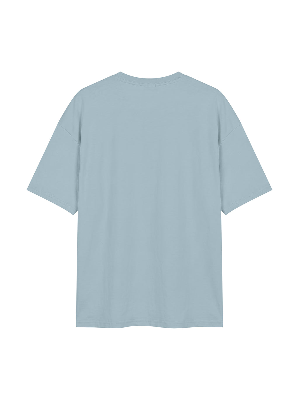 Unisex Oversized Drop Shoulder T-Shirt - Gray Blue back