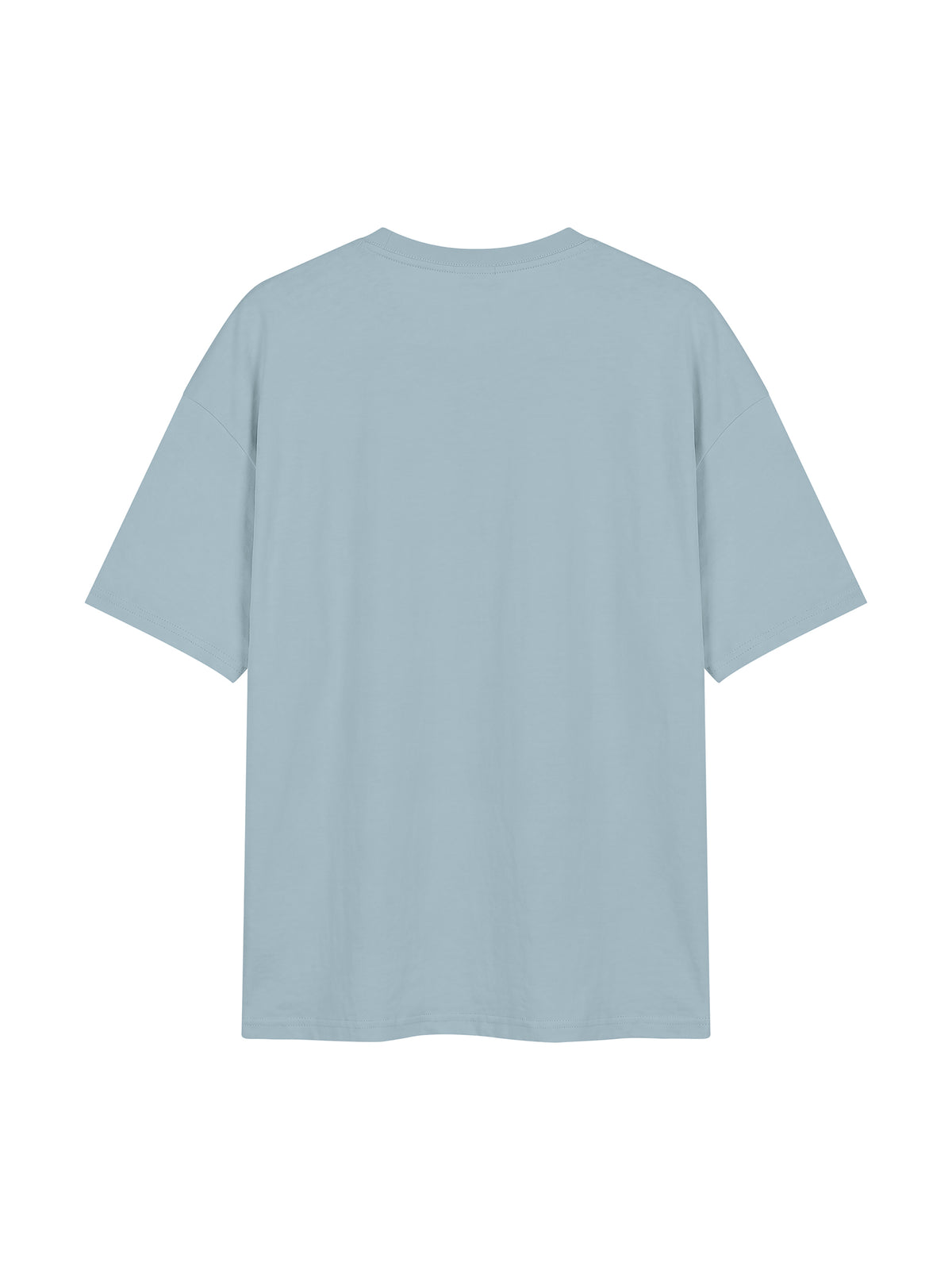 Unisex Oversized Drop Shoulder T-Shirt - Gray Blue back