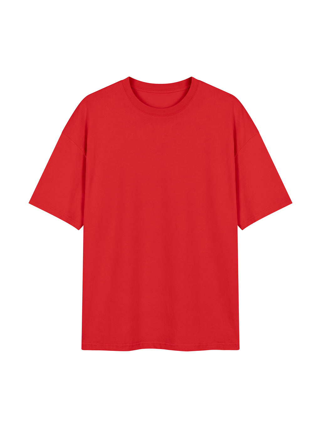 Unisex Oversized Drop Shoulder T-Shirt - Red front