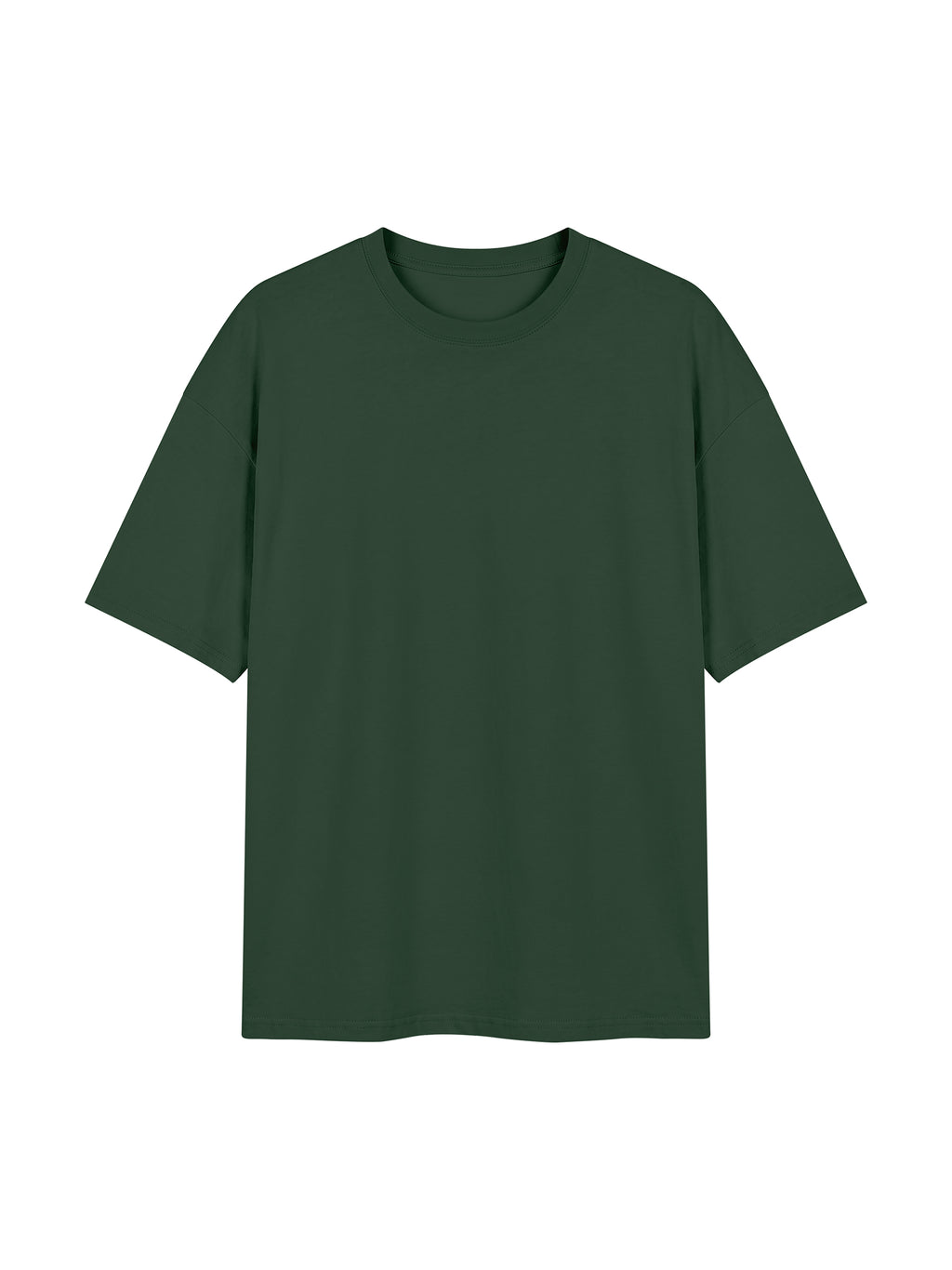 Unisex Oversized Drop Shoulder T-Shirt - Blackish Green front