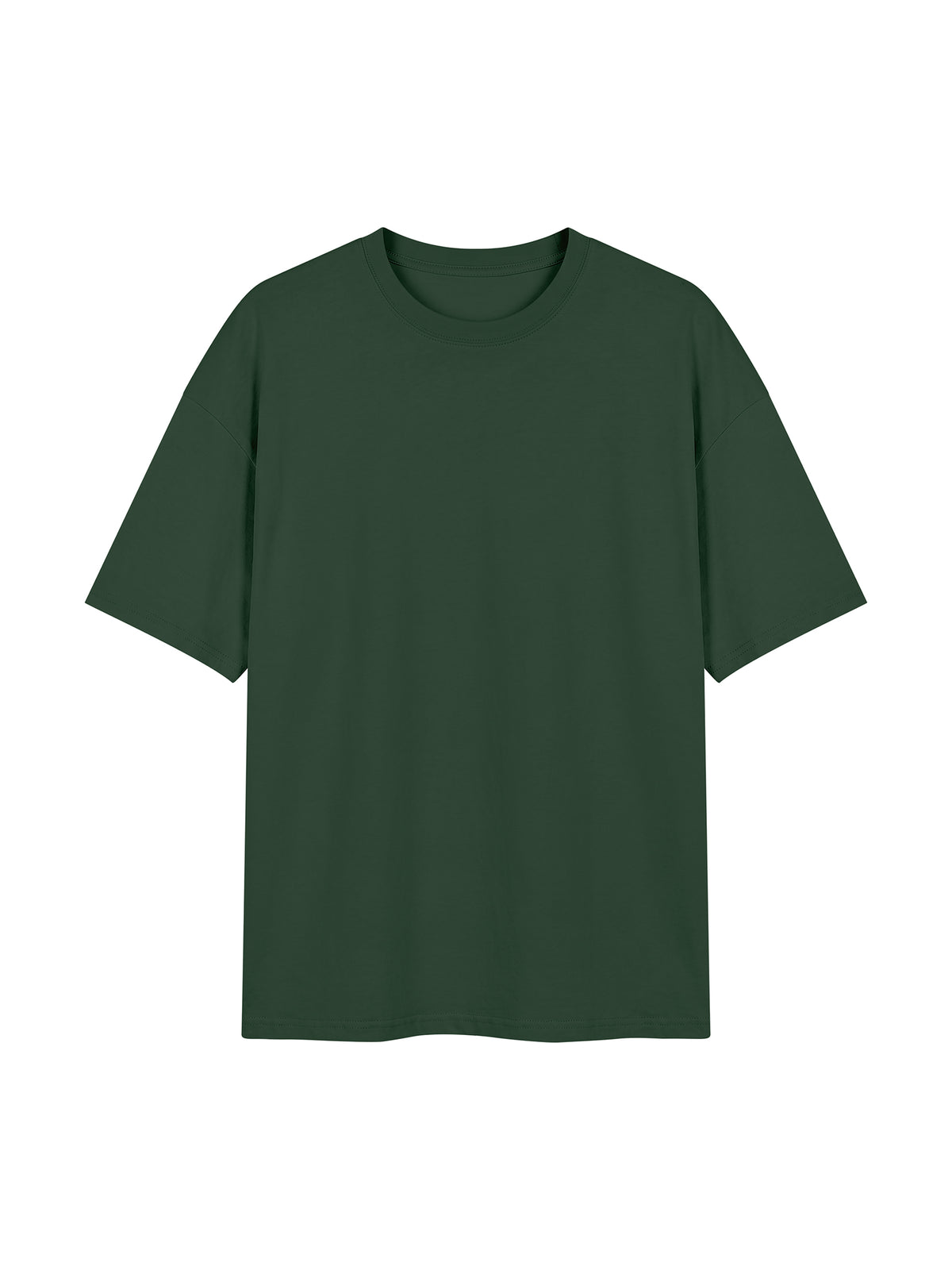 Unisex Oversized Drop Shoulder T-Shirt - Blackish Green front