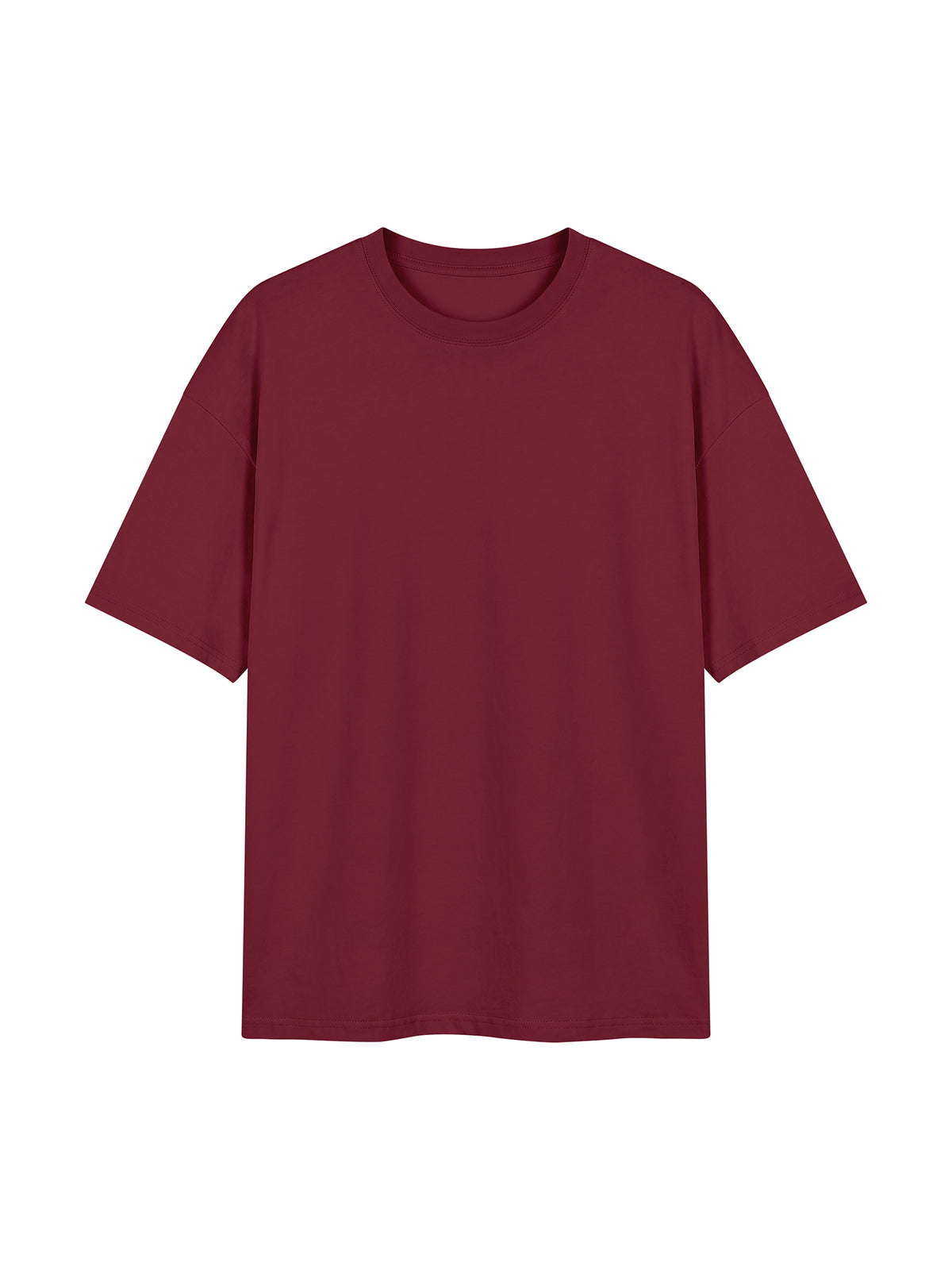 Unisex Oversized Drop Shoulder T-Shirt - Wine Red front