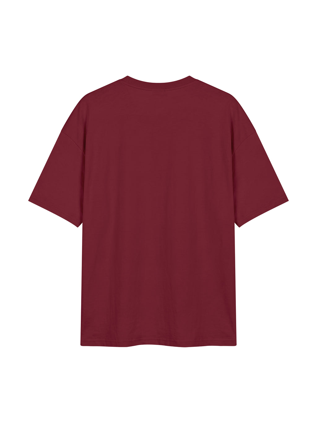 Unisex Oversized Drop Shoulder T-Shirt - Wine Red back