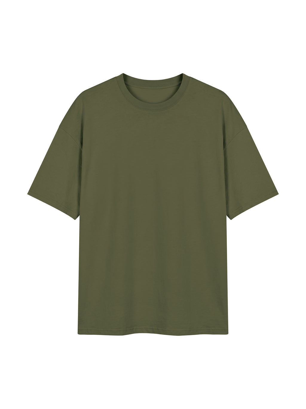 Unisex Oversized Drop Shoulder T-Shirt - Army Green front