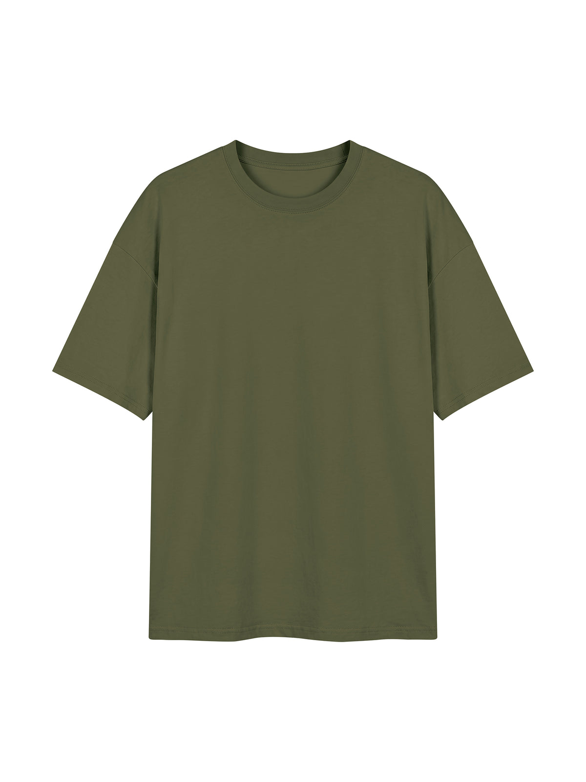 Unisex Oversized Drop Shoulder T-Shirt - Army Green front