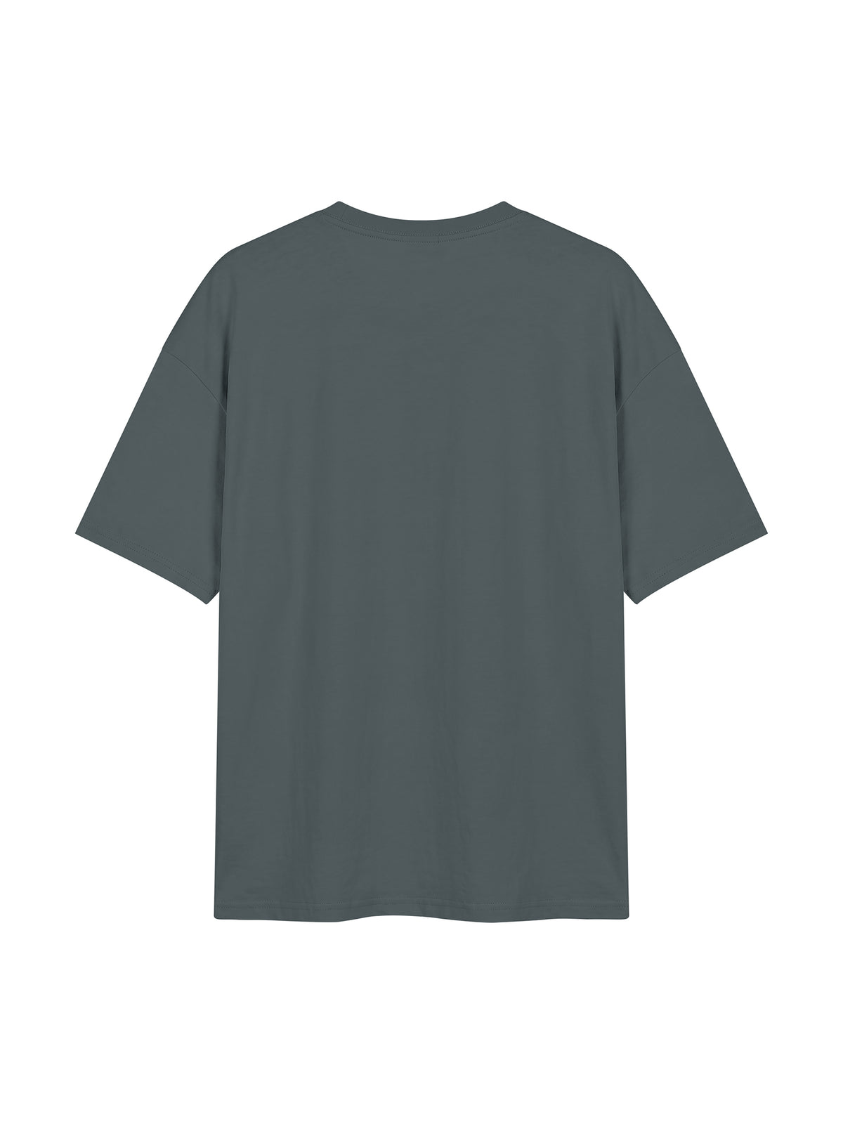 Unisex Oversized Drop Shoulder T-Shirt - Dark Gray back