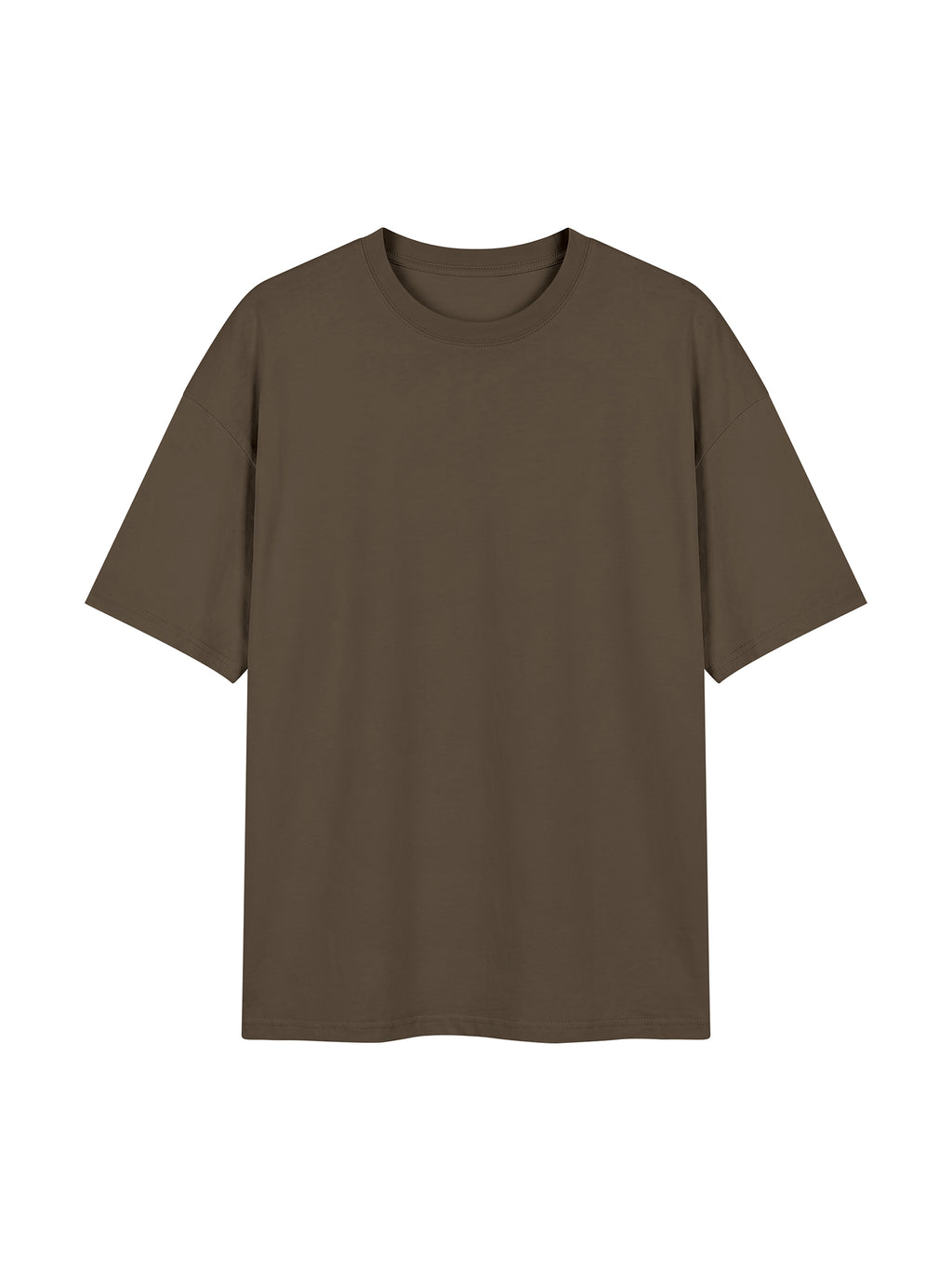 Unisex Oversized Drop Shoulder T-Shirt - Brown front