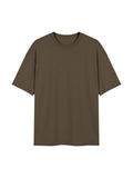 Unisex Oversized Drop Shoulder T-Shirt - Brown front