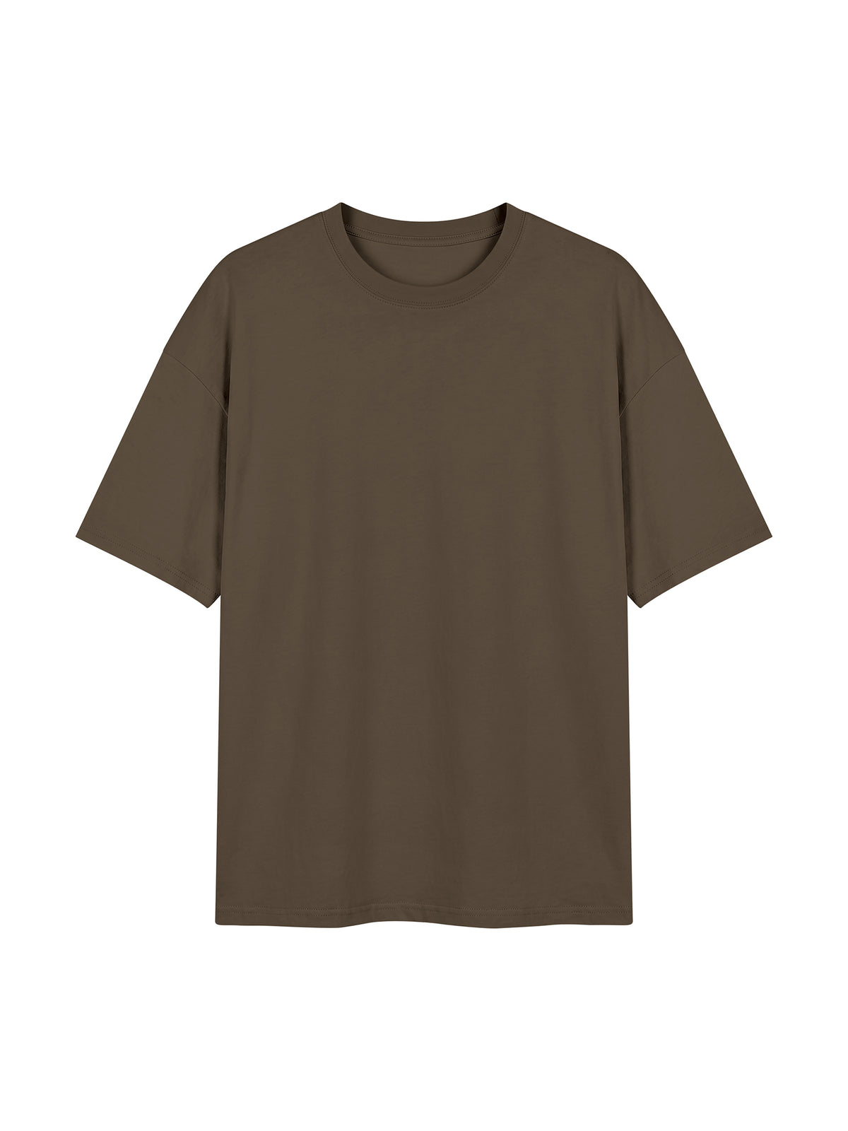 Unisex Oversized Drop Shoulder T-Shirt - Brown front