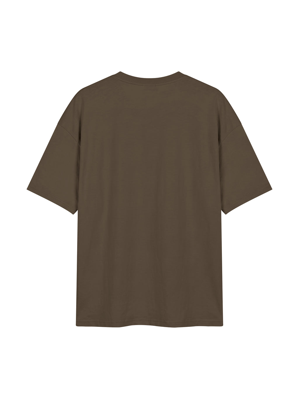 Unisex Oversized Drop Shoulder T-Shirt - Brown back