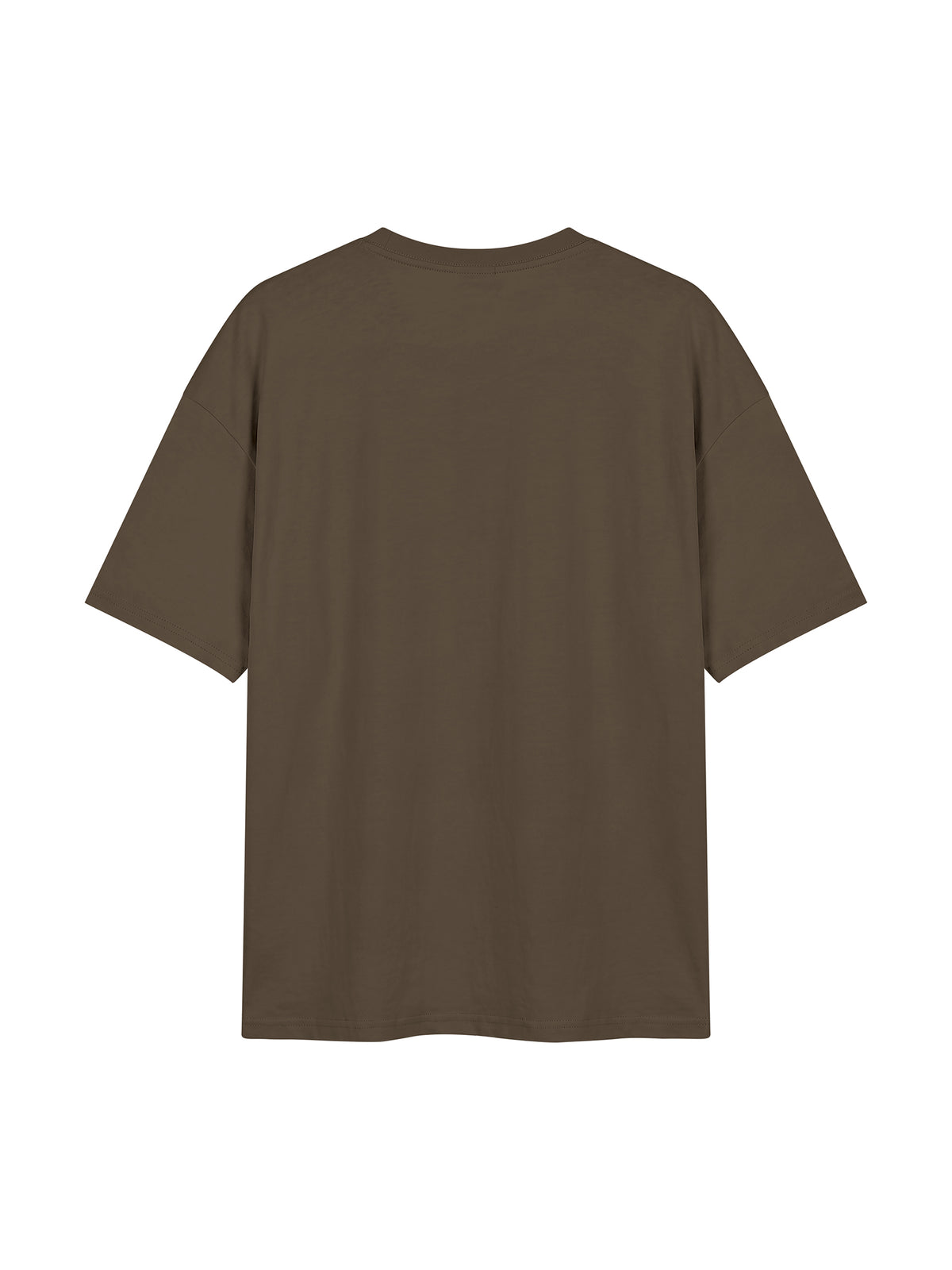Unisex Oversized Drop Shoulder T-Shirt - Brown back