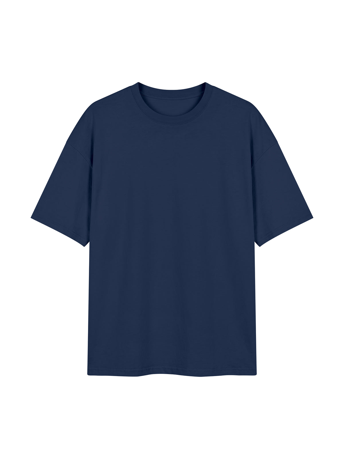 Unisex Oversized Drop Shoulder T-Shirt - Navy Blue front