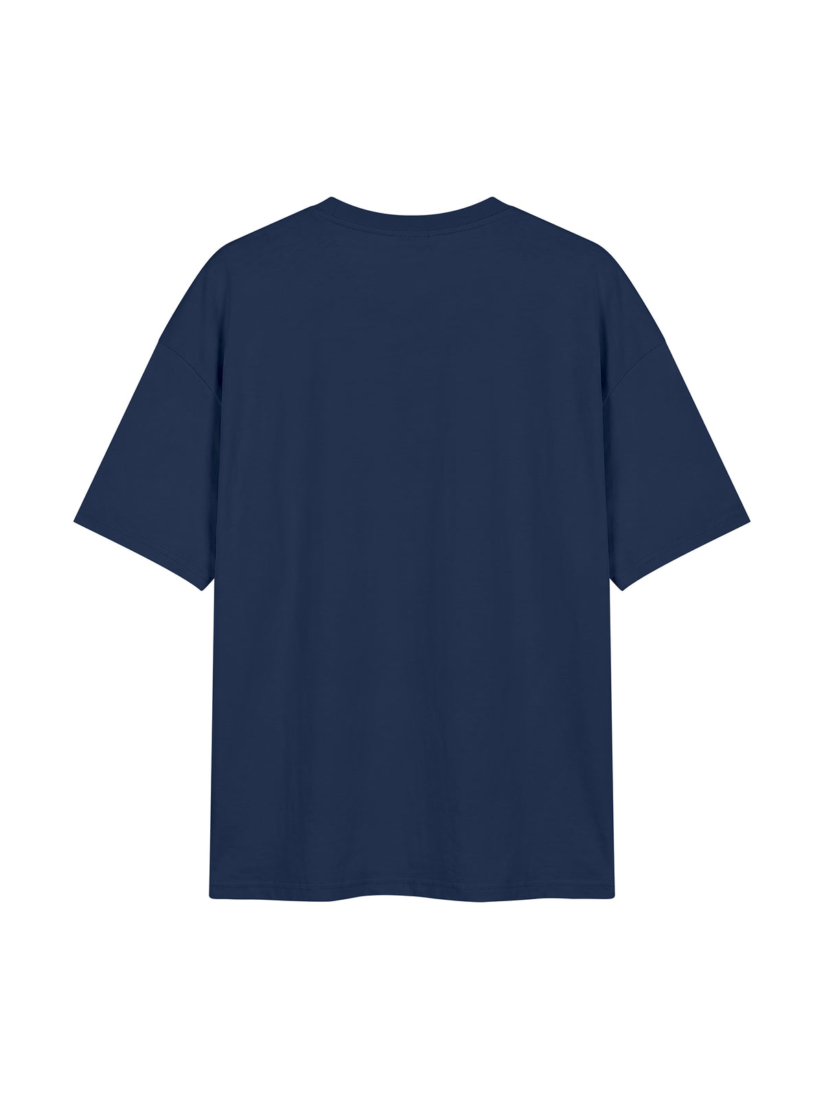 Unisex Oversized Drop Shoulder T-Shirt - Navy Blue back