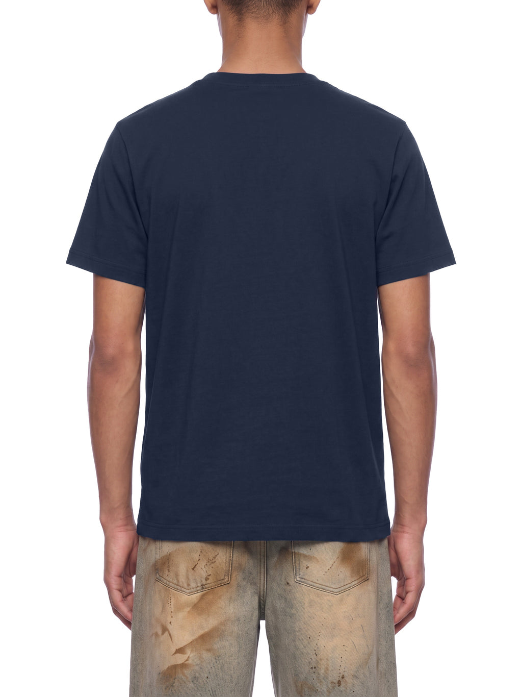 Off Script Sorona Crewneck T-Shirt - Navy Blue model relaxed view