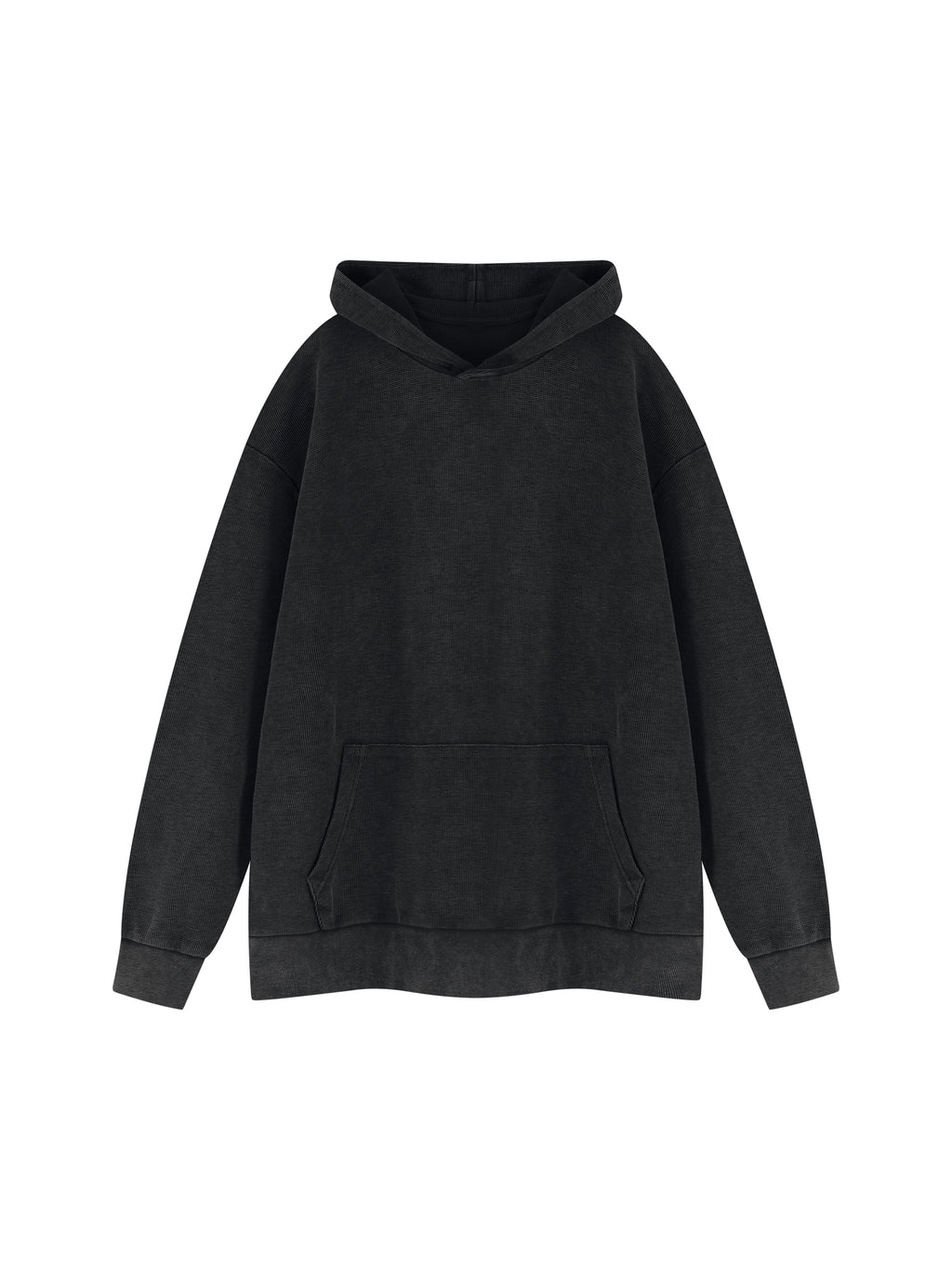 Unisex Mineral Wash Oversized Hoodie – Black front