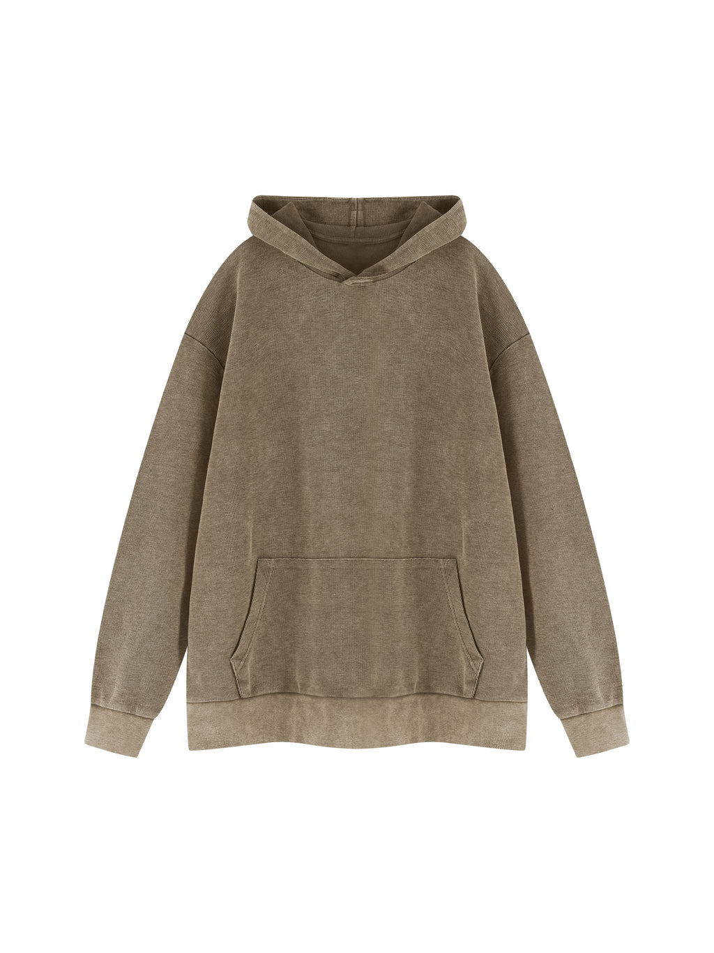Unisex Mineral Wash Oversized Hoodie – Coffee front