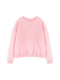 Unisex Raw Edge Crewneck Sweatshirt – Pink front
