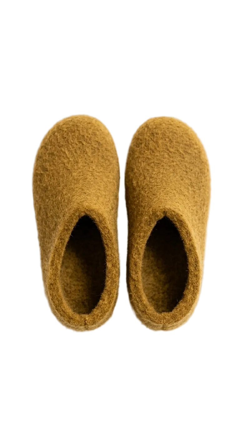 Kids Wool Felt Slippers – Handmade 100% NZ Wool Children's House Shoes | Bright Tones