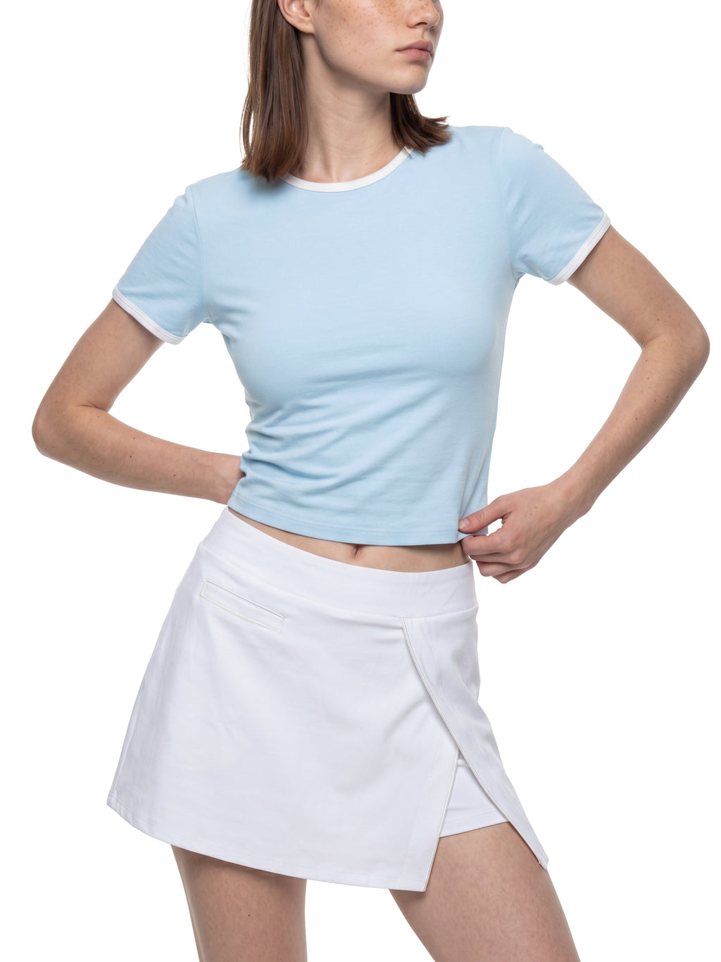 Women’s Color Block Crop T-Shirt gallery 7