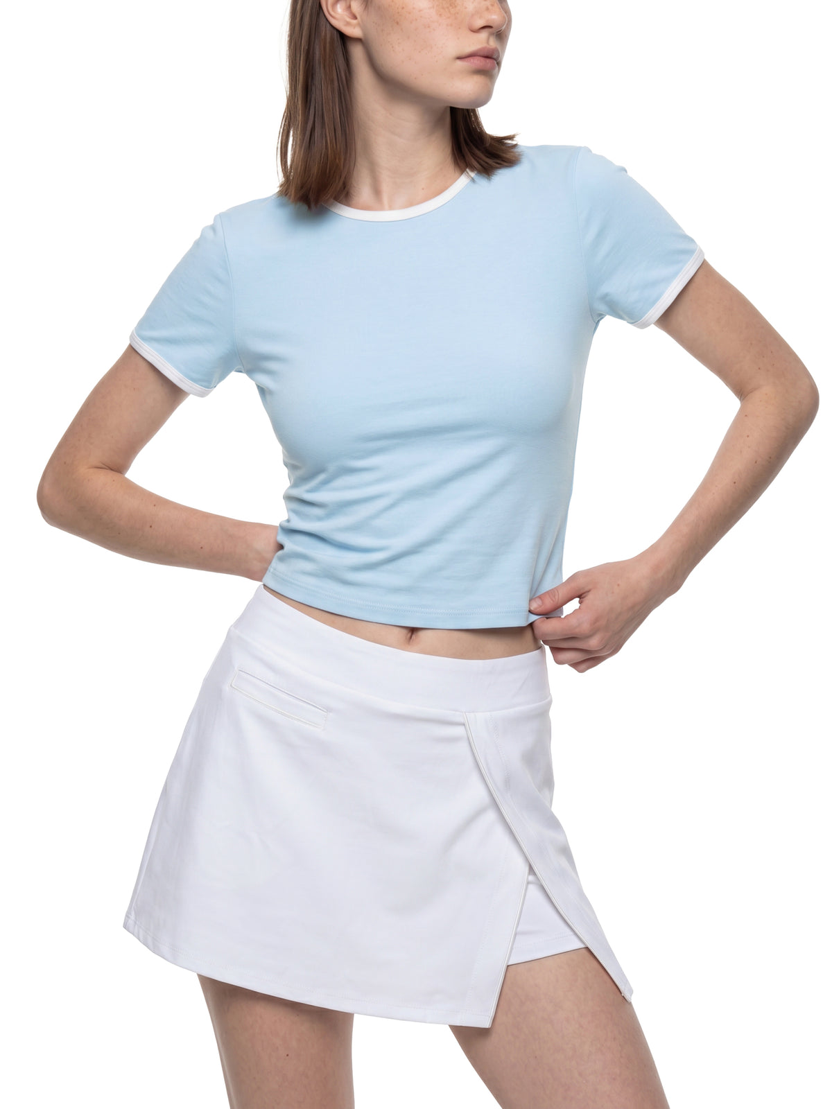 Women’s Color Block Crop T-Shirt gallery 7
