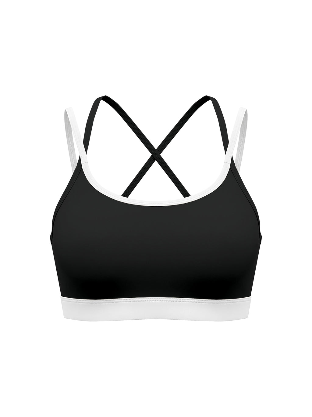 Women’s Colour-Block Yoga Sports Bra - Black front