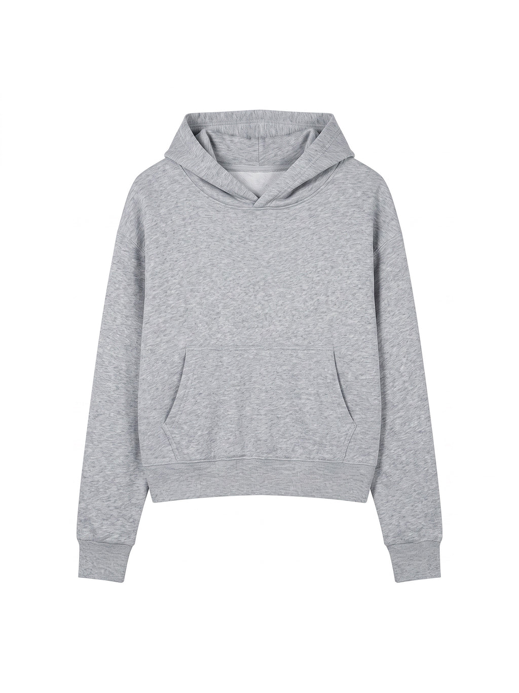 Women’s Crop Drop Shoulder Hoodie flower gray front view